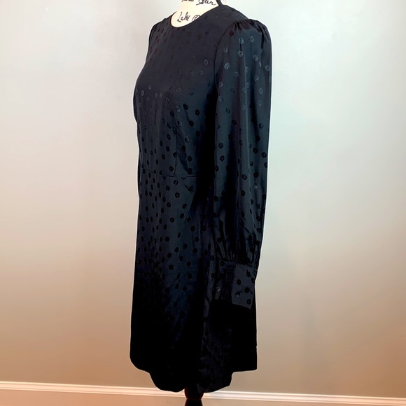 Solid Black Shift Dress in Dot Floral Jacquard NWT - Picture 5 of 9